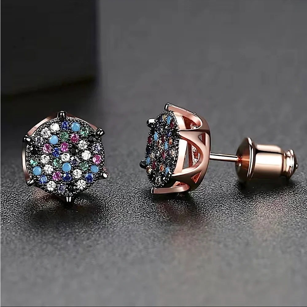 Multicolor zircon stud earrings new with tags NWT